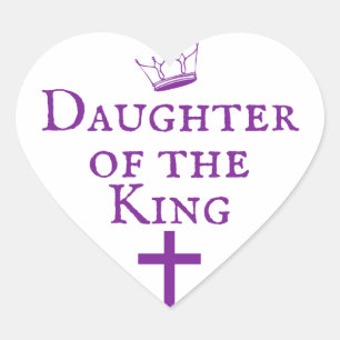 Dotter av kungdesignen hjärtformat klistermärke