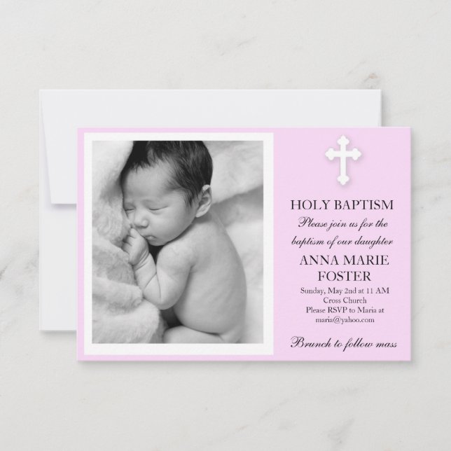 Dotter Baptism Inbjudningar (Framsida)