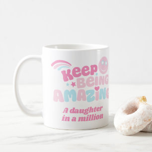 Dotter behålla som är fantastisk rosa Blue Kaffemugg