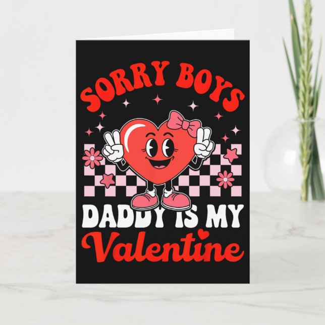 Dotter Beklager Pojkar Pappa Är Min Valentine 3  Kort (Framsida)