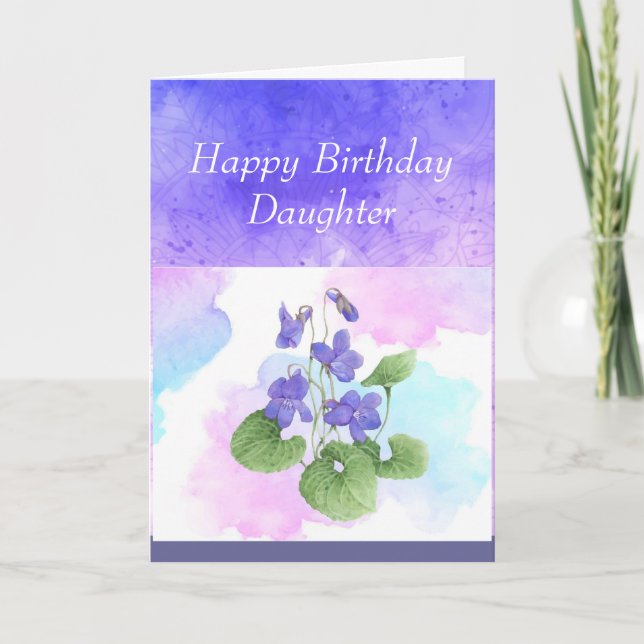 Dotter Birthday African Violet Flower Dikt Helgkort (Framsida)
