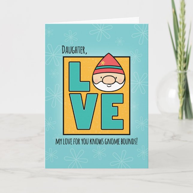 Dotter Birthday, Kärlek Gnomes No Bounds Kort (Framsida)