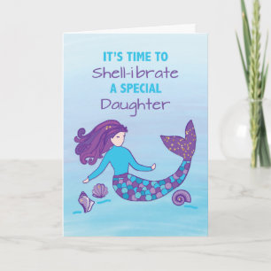 Dotter Birthday Sparkly Titta Sjöjungfru Kort