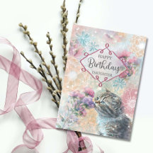 Dotter Birthday Sweet Kattunge och Flowers Collage