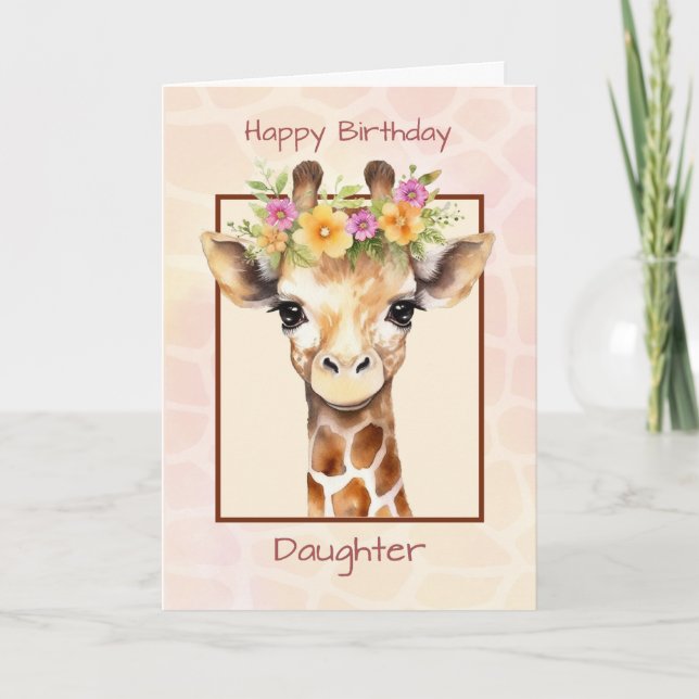 Dotter Birthday Sweet Safari Jungle Giraffe Kort (Framsida)