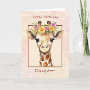 Dotter Birthday Sweet Safari Jungle Giraffe Kort