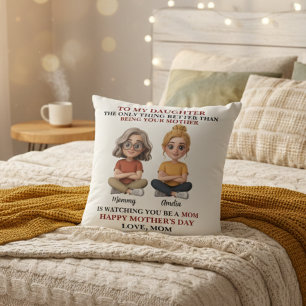 Dotter blir mamma Mors dag Mamma Citat Kudde