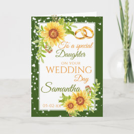 Dotter Bride Bröllopsdag Solros Kort