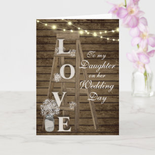 Dotter Bröllopsdag Rustic Ladder Card Kort