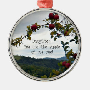 Dotter, du är min öga äpple! julgransprydnad metall