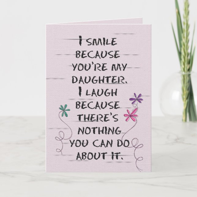 Dotter födelsedag med glitter-blomsterkort kort (Framsida)