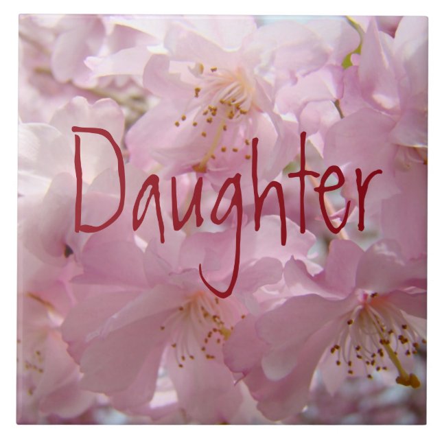 Dotter gåvor Kakel Rosa Blommande Blommor (Framsidan)