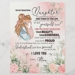 Dotter Gift Brev till min dotter från Mamma Brevhuvud