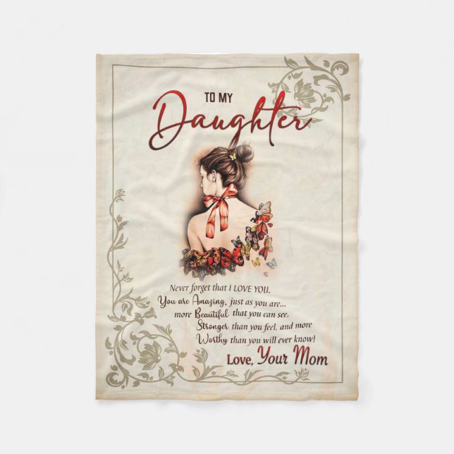 Dotter Gift | Brev till min dotter från Mamma Fleecefilt (Framsidan)