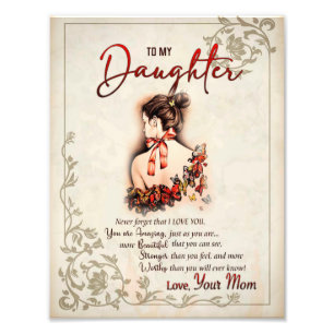 Dotter Gift   Brev till min dotter från Mamma Fototryck