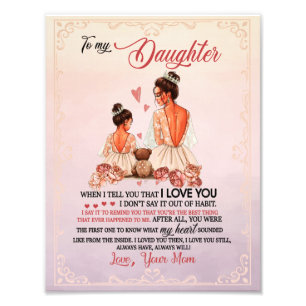 Dotter Gift   Brev till min dotter från Mamma Fototryck