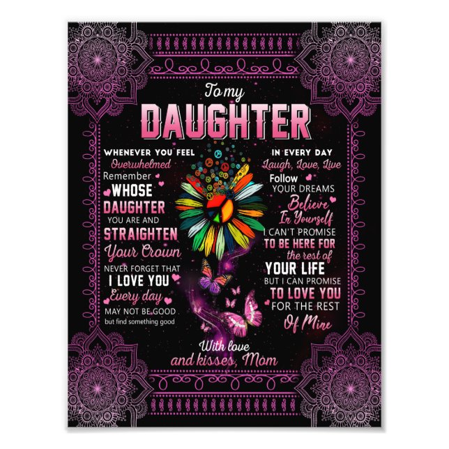 Dotter Gift | Brev till min dotter från Mamma Fototryck (Framsidan)