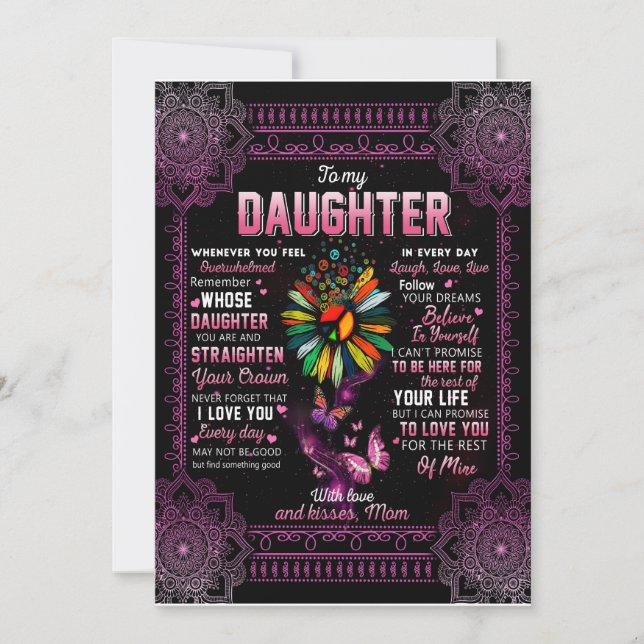 Dotter Gift | Brev till min dotter från Mamma Inbjudningar (Framsida)