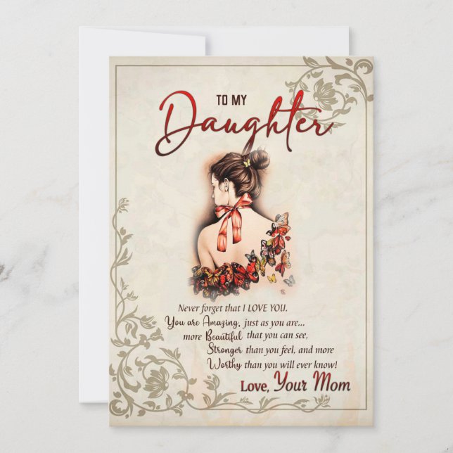 Dotter Gift | Brev till min dotter från Mamma Julkort (Framsida)