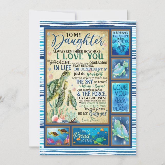 Dotter Gift | Brev till min dotter från Mamma Julkort (Framsida)