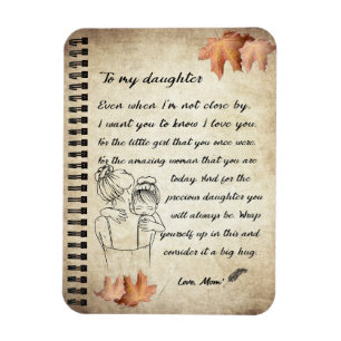 Dotter Gift Brev till min dotter från Mamma Magnet