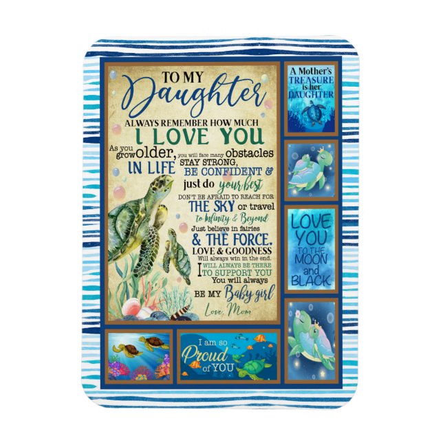 Dotter Gift | Brev till min dotter från Mamma Magnet (Vertikal)