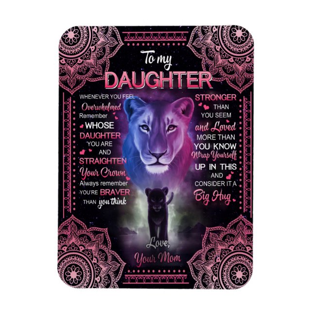 Dotter Gift | Brev till min dotter från Mamma Magnet (Vertikal)
