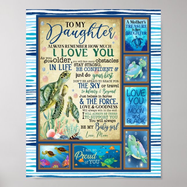 Dotter Gift | Brev till min dotter från Mamma Poster (Framsidan)