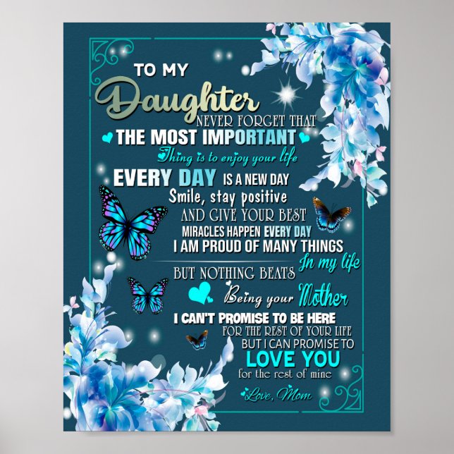 Dotter Gift | Brev till min dotter från Mamma Poster (Framsidan)