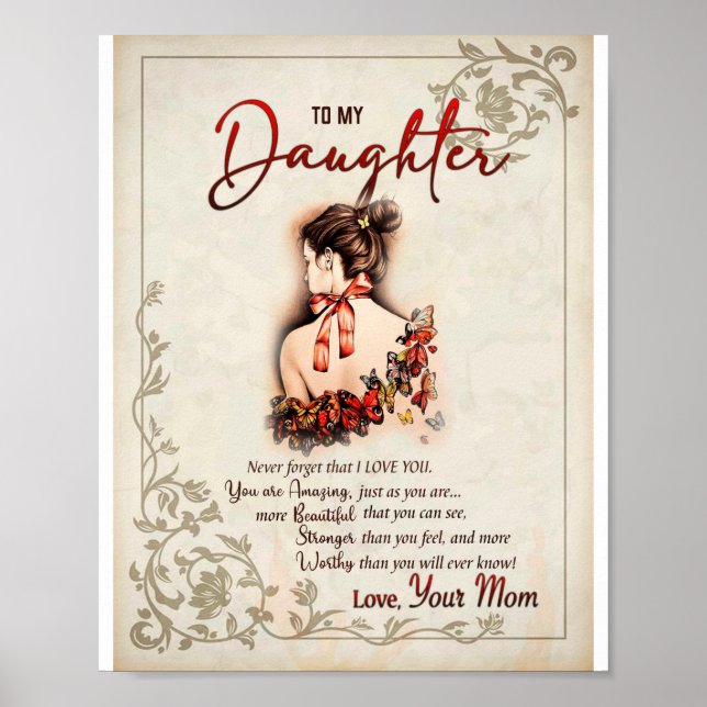 Dotter Gift | Brev till min dotter från Mamma Poster (Framsidan)