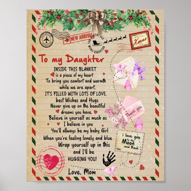 Dotter Gift | Brev till min dotter från Mamma Poster (Framsidan)
