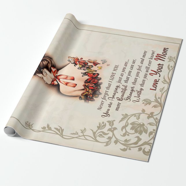 Dotter Gift | Brev till min dotter från Mamma Presentpapper (Utrullad)