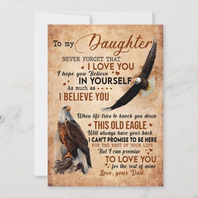 Dotter Gift | Brev till min dotter från Pappa Julkort (Framsida)