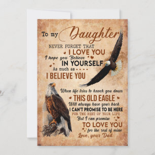 Dotter Gift Brev till min dotter från Pappa Julkort