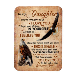 Dotter Gift Brev till min dotter från Pappa Magnet