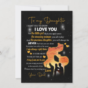 Dotter Gift Brev till min dotter Kärlek från Papp Julkort