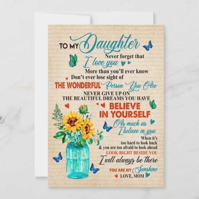 Dotter Gifts | Brev till min dotter från Mamma Julkort (Framsida)