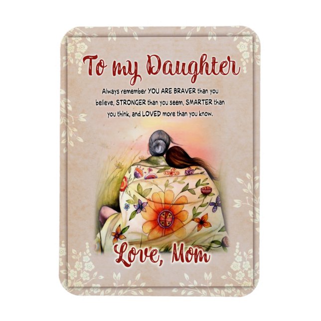 Dotter Gifts | Brev till min dotter från Mamma Magnet (Vertikal)