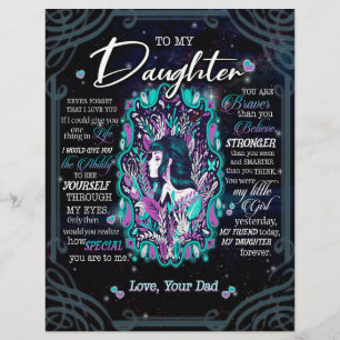 Dotter Gifts Brev till min dotter från Pappa Brevhuvud