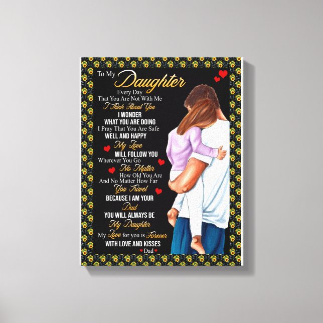 Dotter Gifts | Brev till min dotter från Pappa Canvastryck (Framsida)