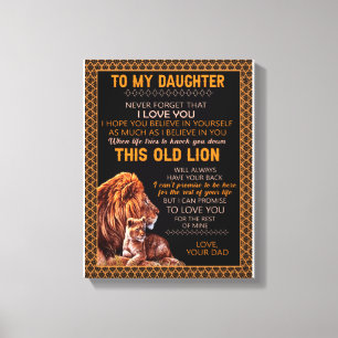 Dotter Gifts   Brev till min dotter från Pappa Canvastryck