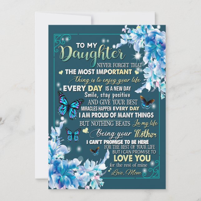 Dotter Gifts | Brev till min dotter från Pappa Julkort (Framsida)