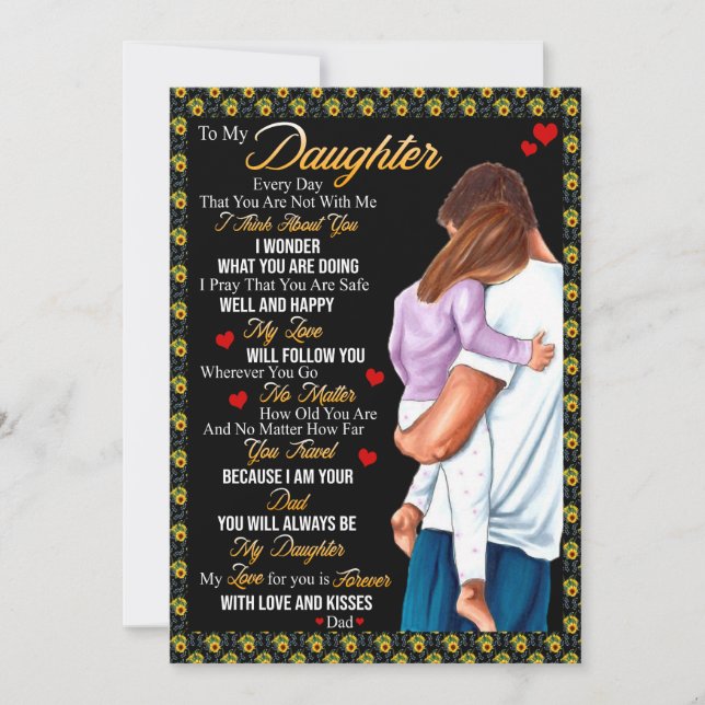 Dotter Gifts | Brev till min dotter från Pappa Julkort (Framsida)