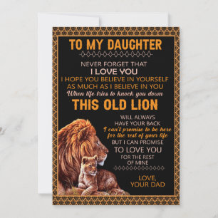 Dotter Gifts Brev till min dotter från Pappa Julkort