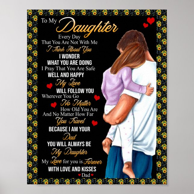 Dotter Gifts | Brev till min dotter från Pappa Poster (Framsidan)
