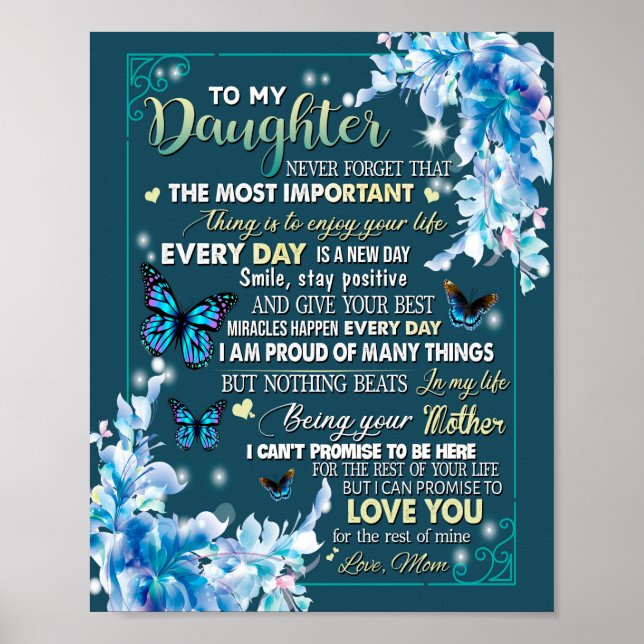 Dotter Gifts | Brev till min dotter från Pappa Poster (Framsidan)