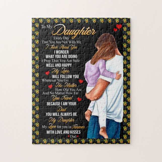 Dotter Gifts | Brev till min dotter från Pappa Pussel (Vertikal)