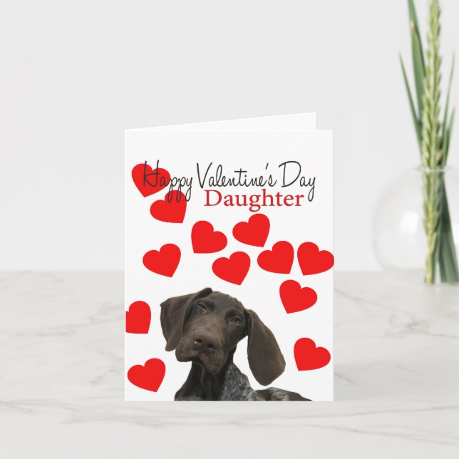 Dotter Glossy Grizzly Valentine Puppy Kärlek Helgkort (Framsida)