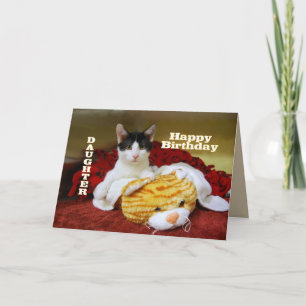 Dotter Grattis på födelsedagen Kitten med Leksak T Kort