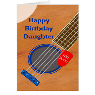 Dotter Guitar Player Birthday Hälsningskort
